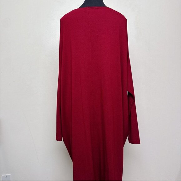 Bryn Walker Womens Small Oversized Asymmetrical Vneck Pocket Tunic Dress - Picture 3 of 14